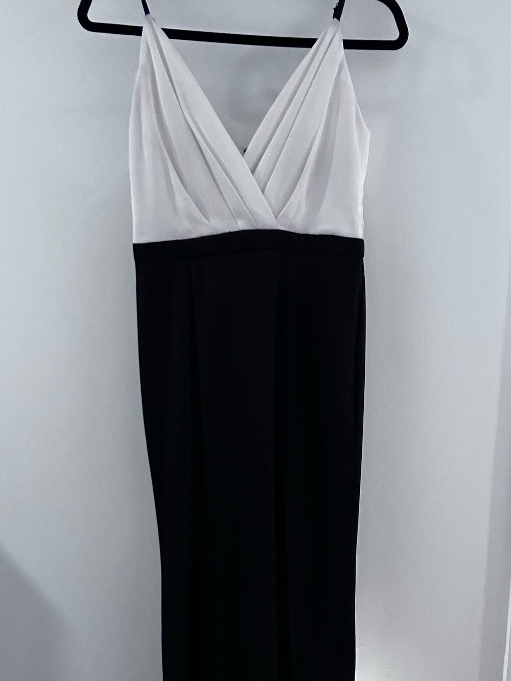 Black & White Two-Tone V-Neck Prom or Black tie Dress